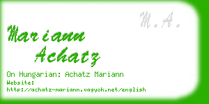 mariann achatz business card